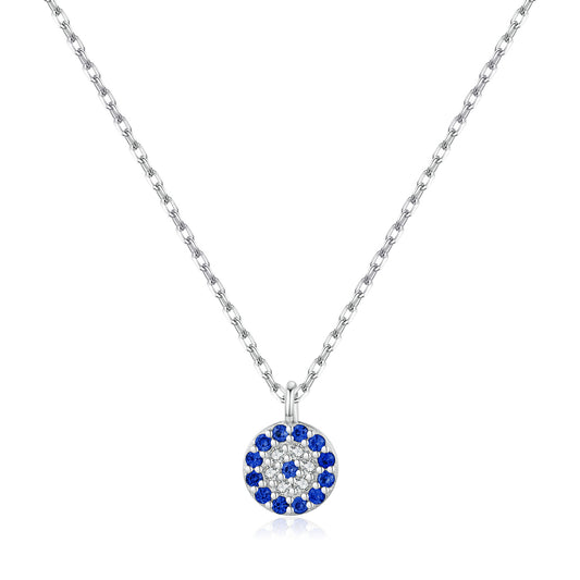 S925 Sterling Silver Blue Zircon Everyday Necklace