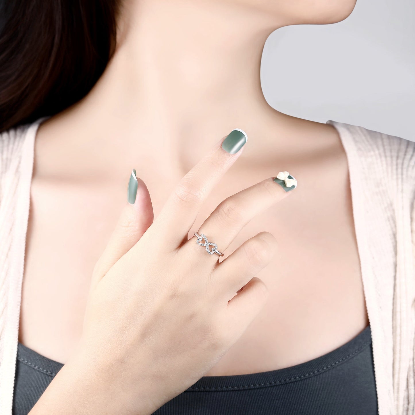 Cross-Border 925 Sterling Silver Bow Ring for Women