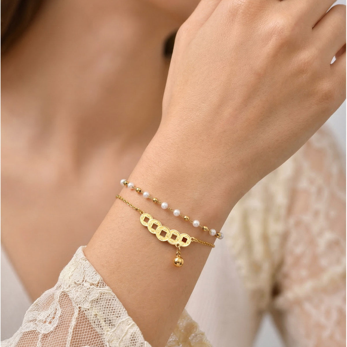Pearl Copper Bracelet