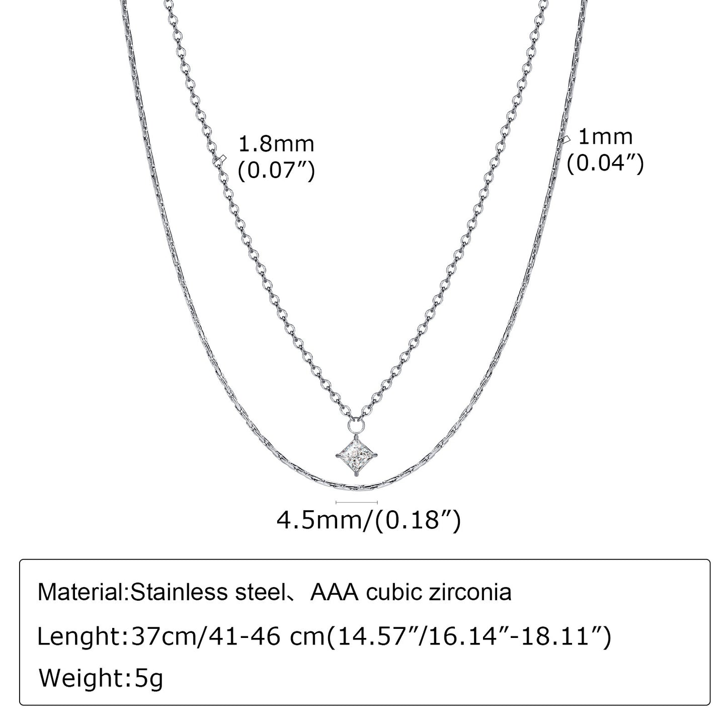 Simple Women's Necklace Jewelry Stainless Steel Double-Layer Bead Chain Snake Bone Chain Wholesale