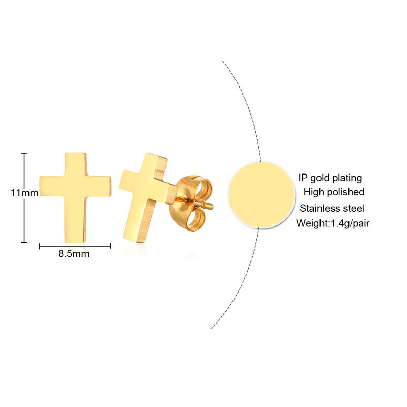 Minimalist Cross Stud Earring — Single