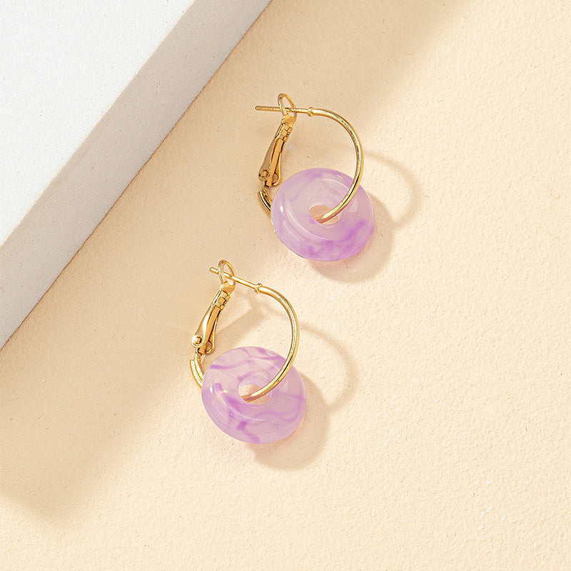 Fashionable Resin Drop Earrings with Unique Clasp - Vienna Verve Collection
