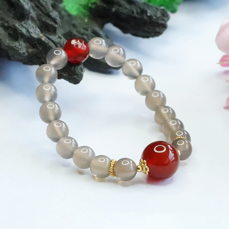Fortune's Favor Sterling Silver Agate and Chalcedony Bracelet