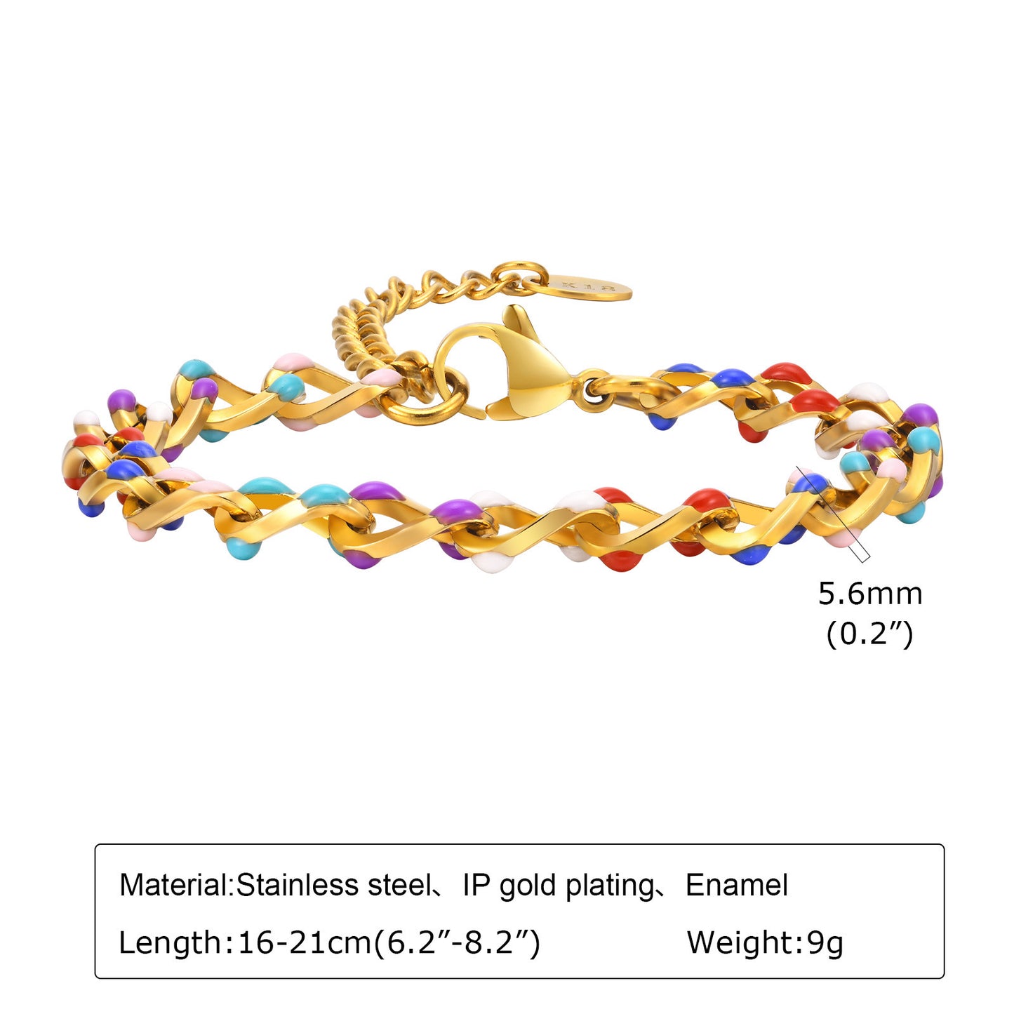 Bracelets Stainless Steel Handmade Epoxy Bracelet 18K Gold Fashion Accessories