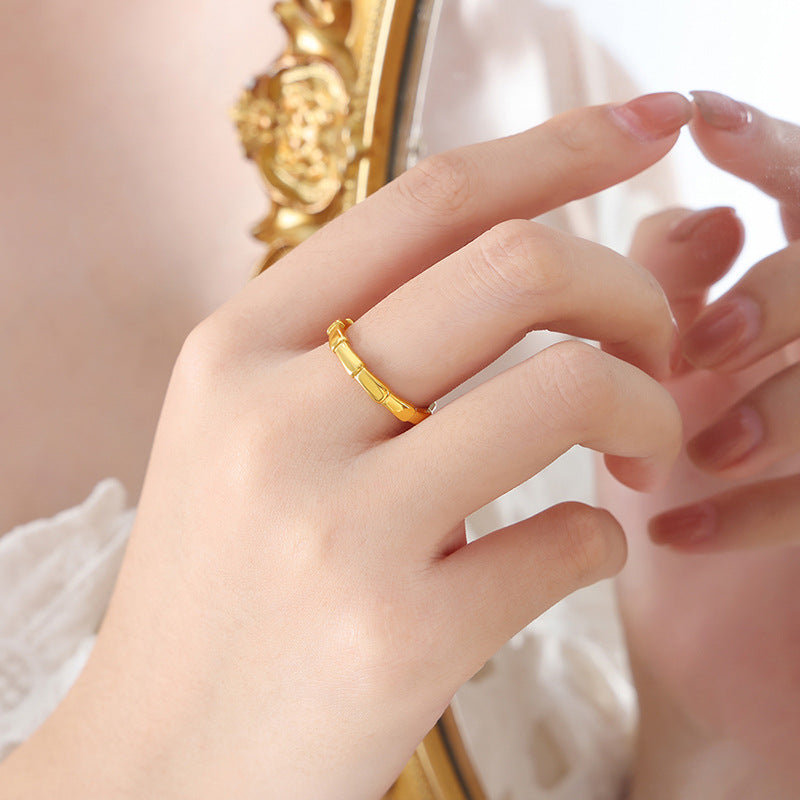 Bamboo Stackable Ring with Timeless Medieval Charm
