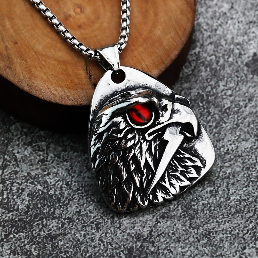 Temu Hot European And American Retro Men's Jewelry Pendant Eagle Necklace