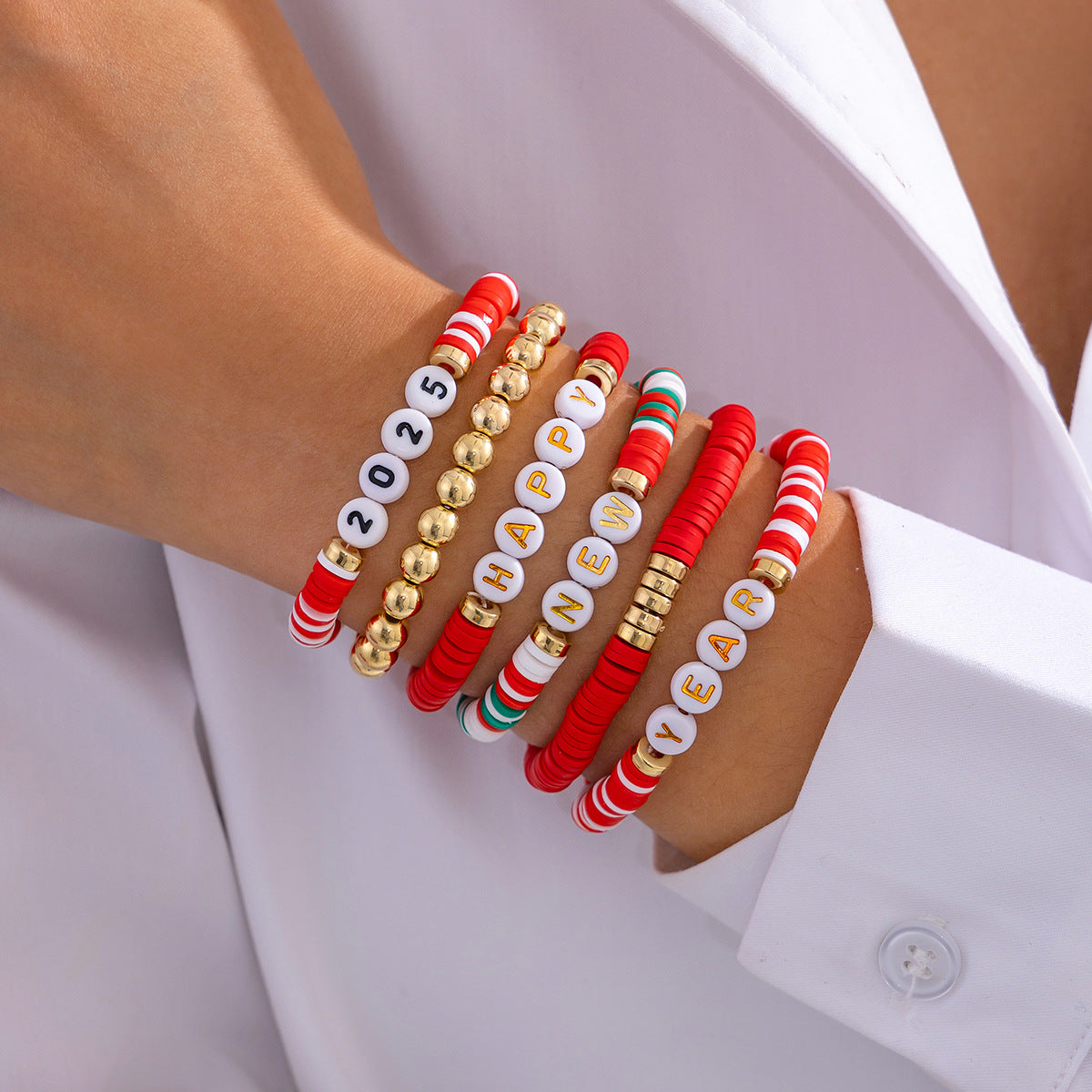 Planderful Vienna Verve Bracelet Set – Versatile Color Soft Pottery Beaded Design