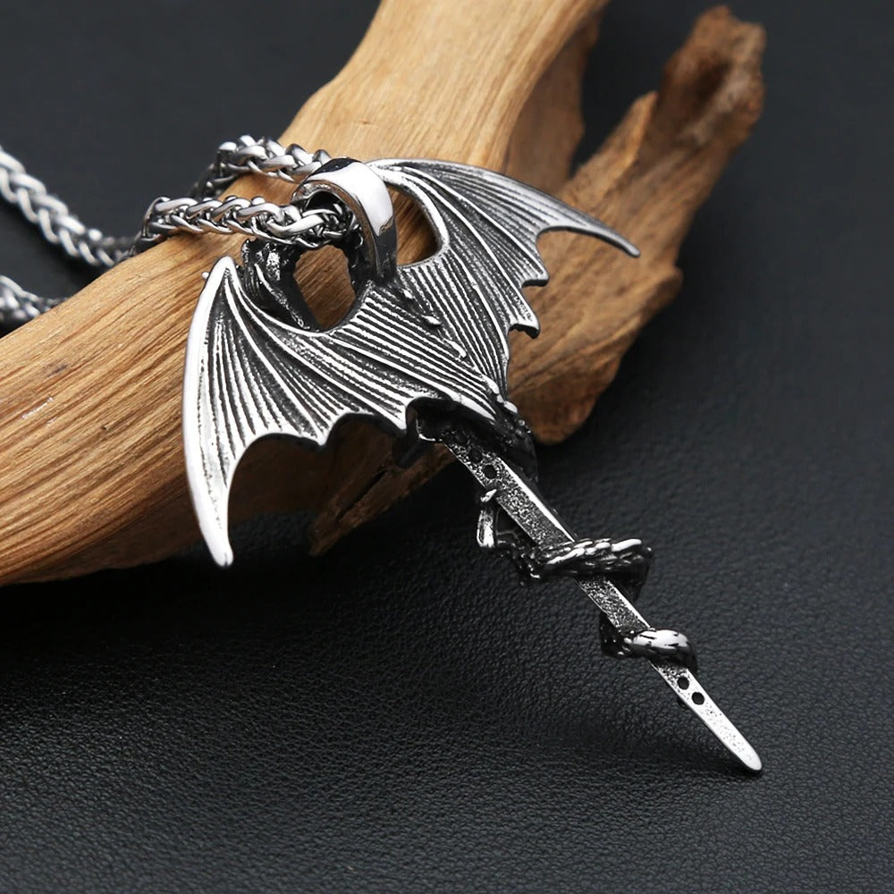 Vintage Dagger Stainless Steel Men's Pendant Necklace