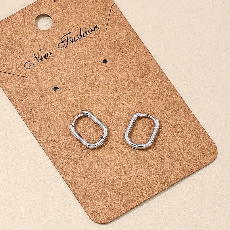 Geometric Oval U-Shaped Earrings in Vienna Verve Collection