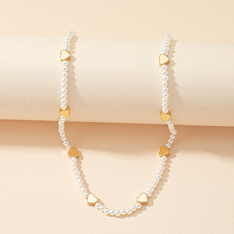 Luxurious French Heart Pendant Necklace with Dimensional Pearls - Niche Design and Instagram-Worthy Statement Piece