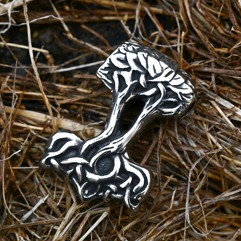 Nordic Viking Life Tree Titanium Steel Pendant for Men - Retro European and American Stainless Steel Wholesale