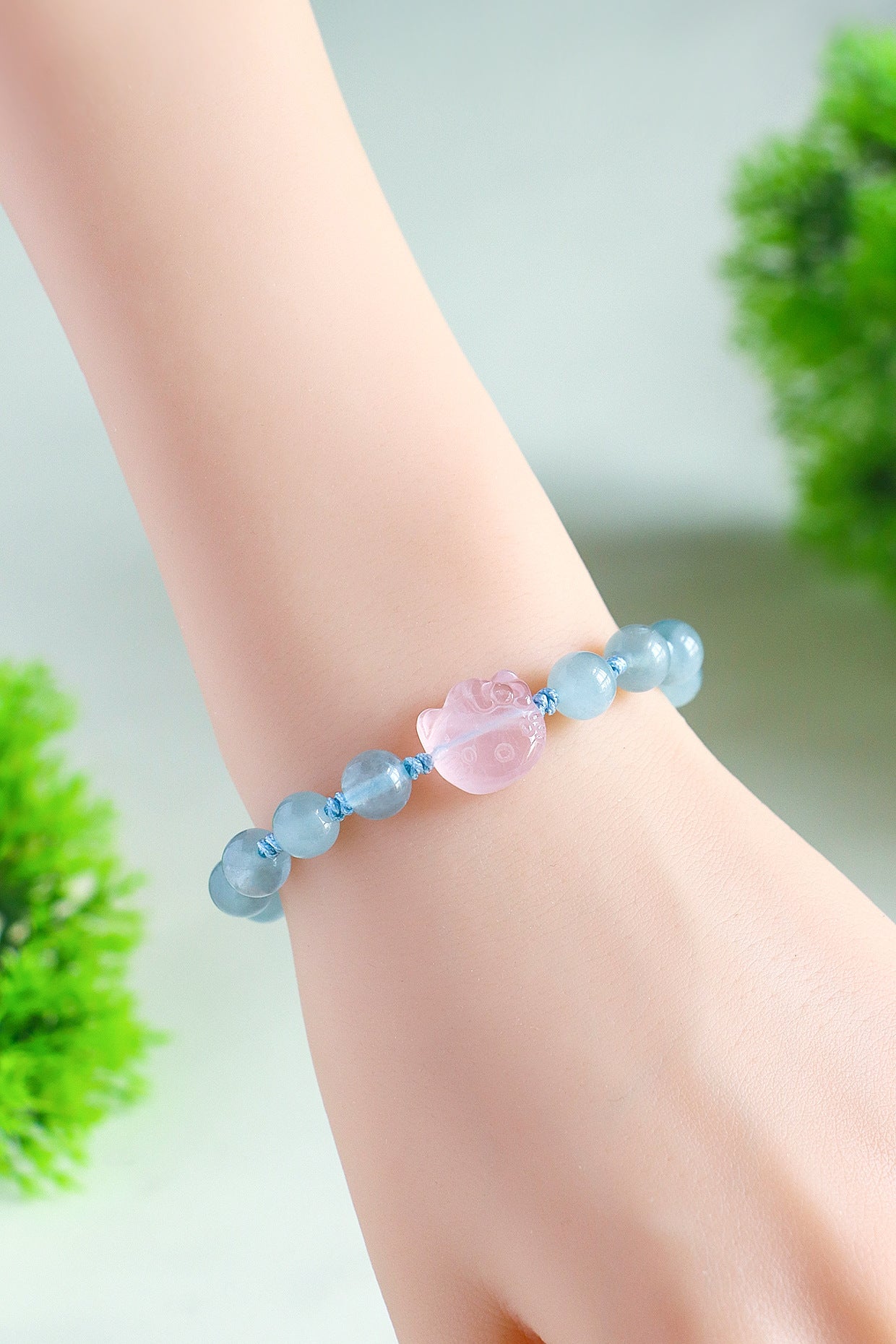 Planderful Fortune's Favor Bracelet – Fresh and Sweet Aquamarine and Pink Crystal Design