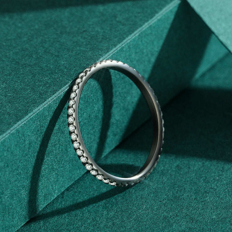 Everyday Genie Sterling Silver Zircon Hip-hop Ring for Women