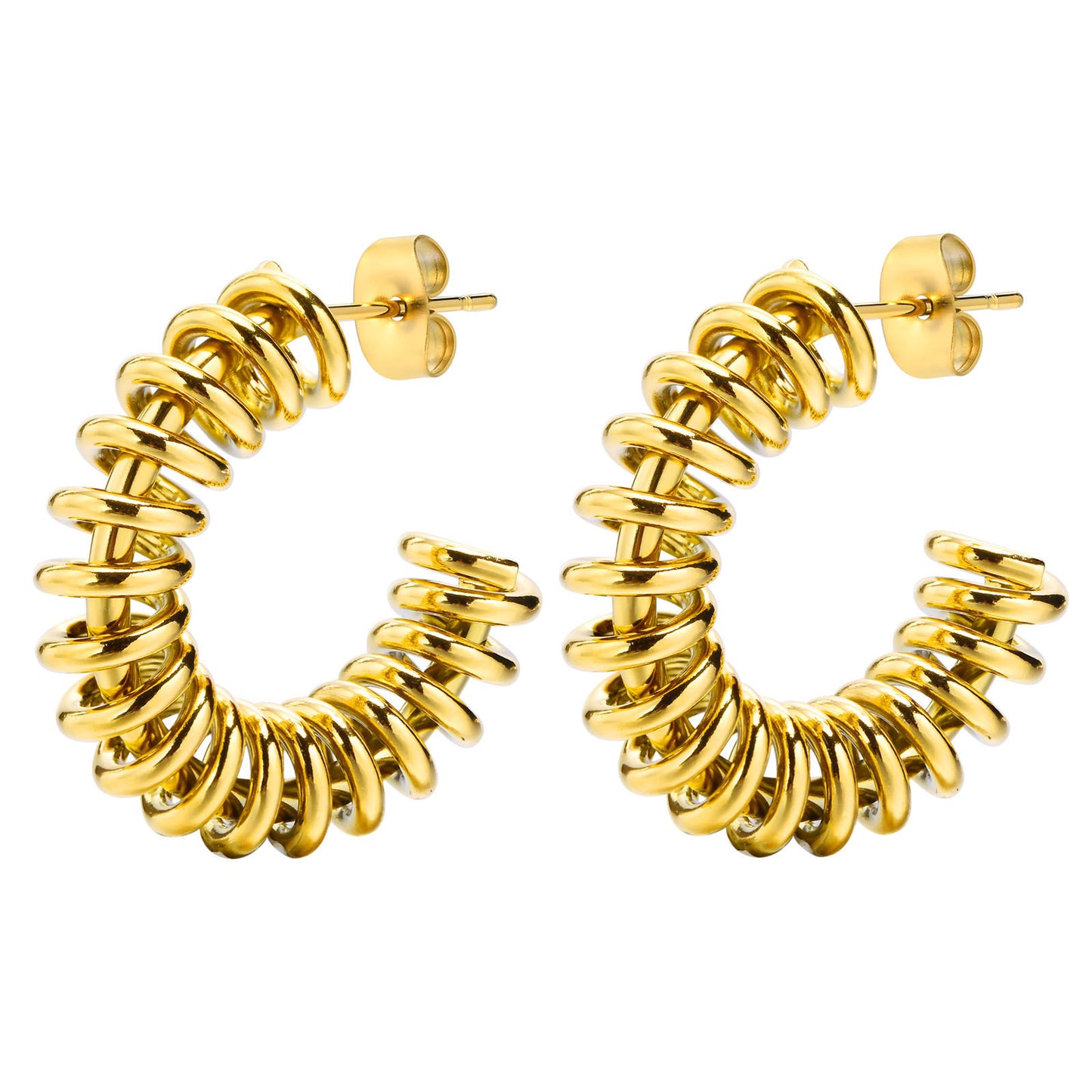 Wholesale Ladies Jewelry Stainless Steel C Ring Twist Earrings