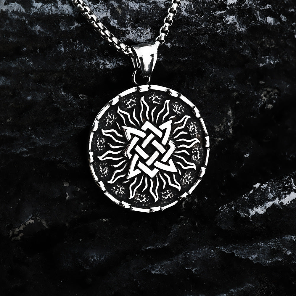 Vintage Men's Jewelry Viking Slav Medal Pendant Necklace