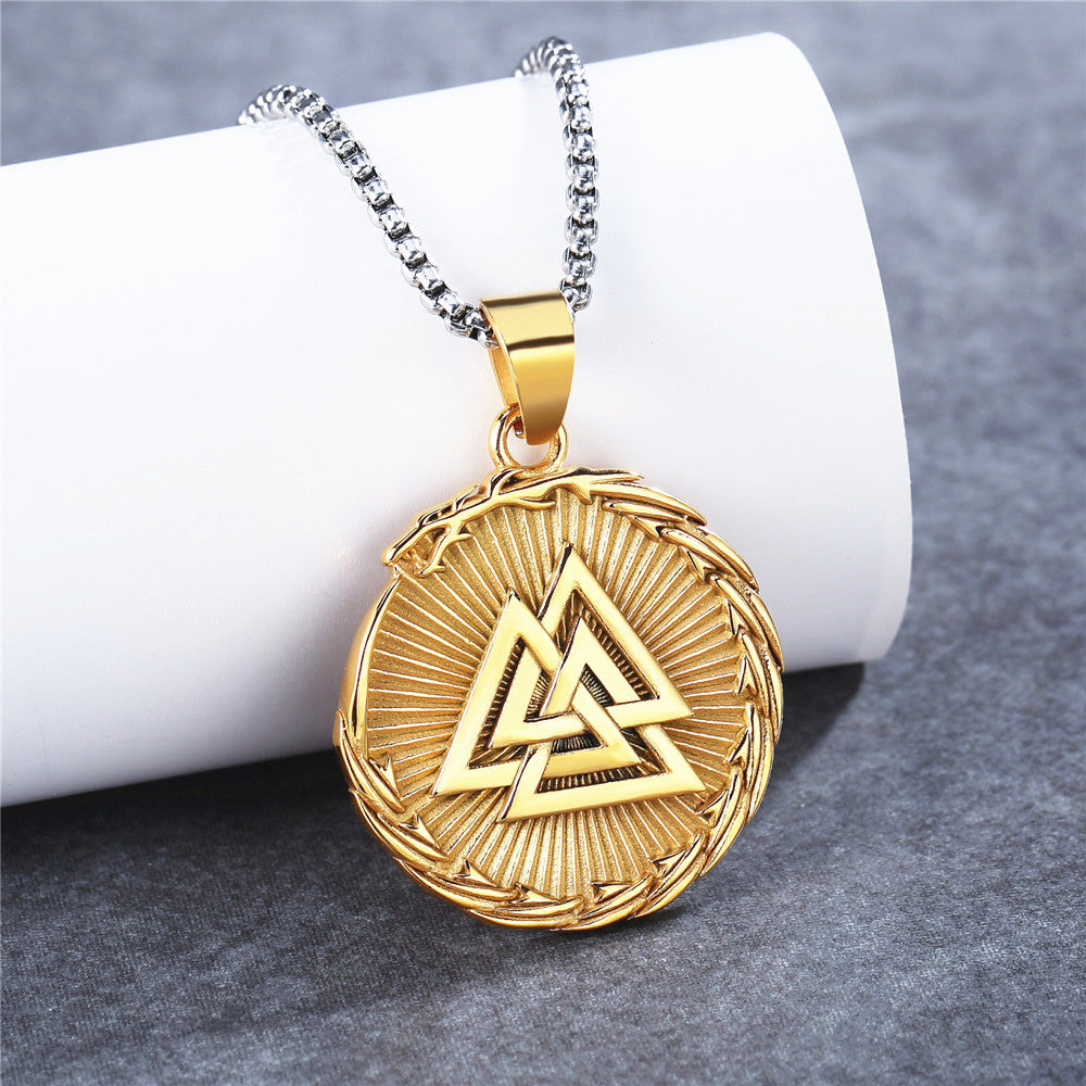 Planderful Nordic Viking Triangular Snake Pendant Titanium Steel Personalised Unisex Protection Necklace