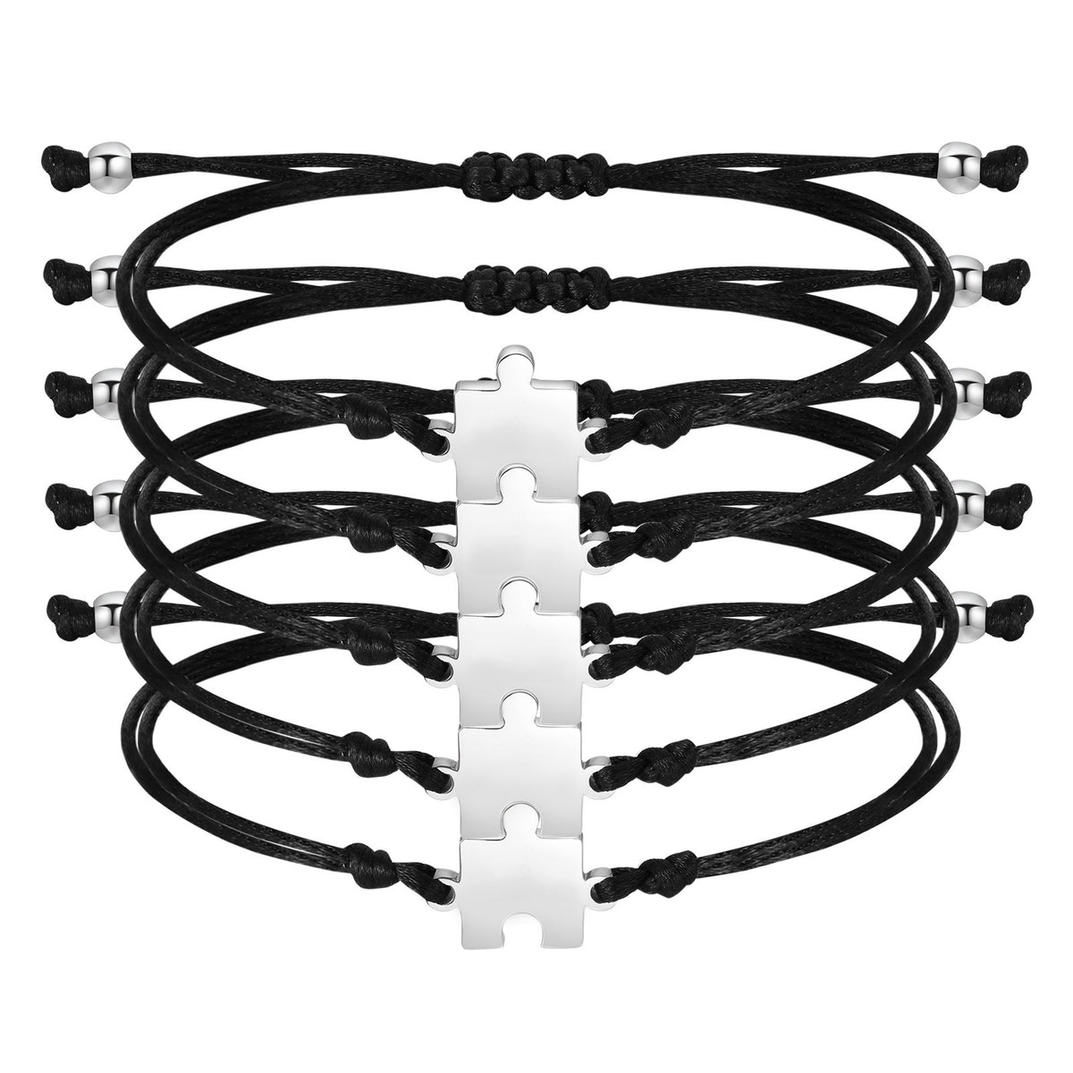 Couple Bracelet Design Sense Stainless Steel Puzzle Friendship Adjustable Hand Rope