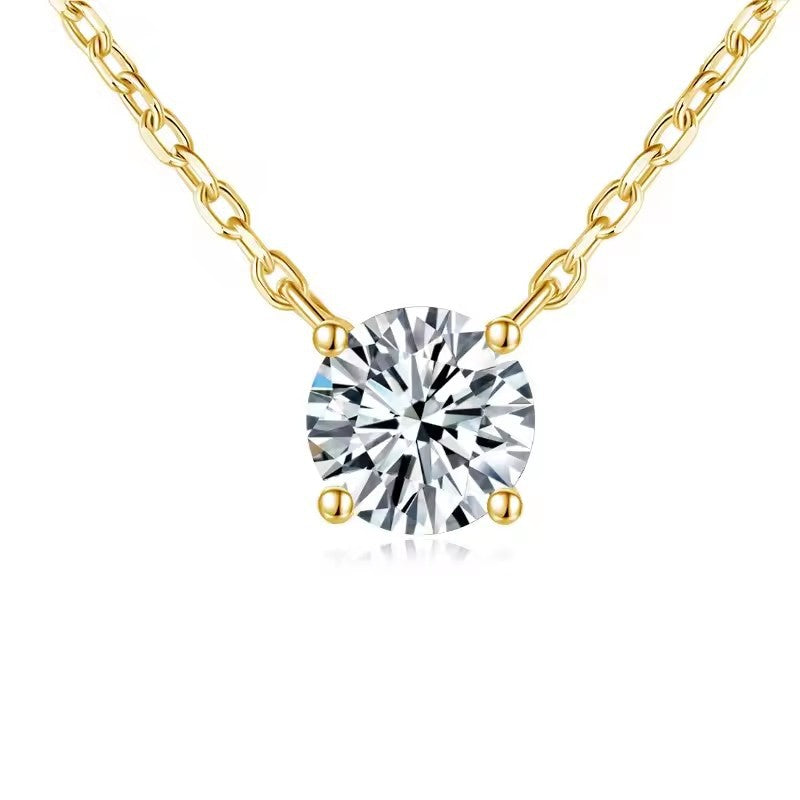 Classic Simple 4 Claw Moissanite S925 Silver Necklace