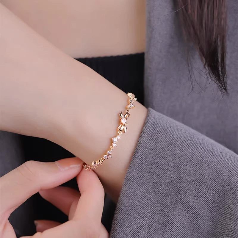 Shiny Zircon 925 Sterling Silver Women's Bracelet