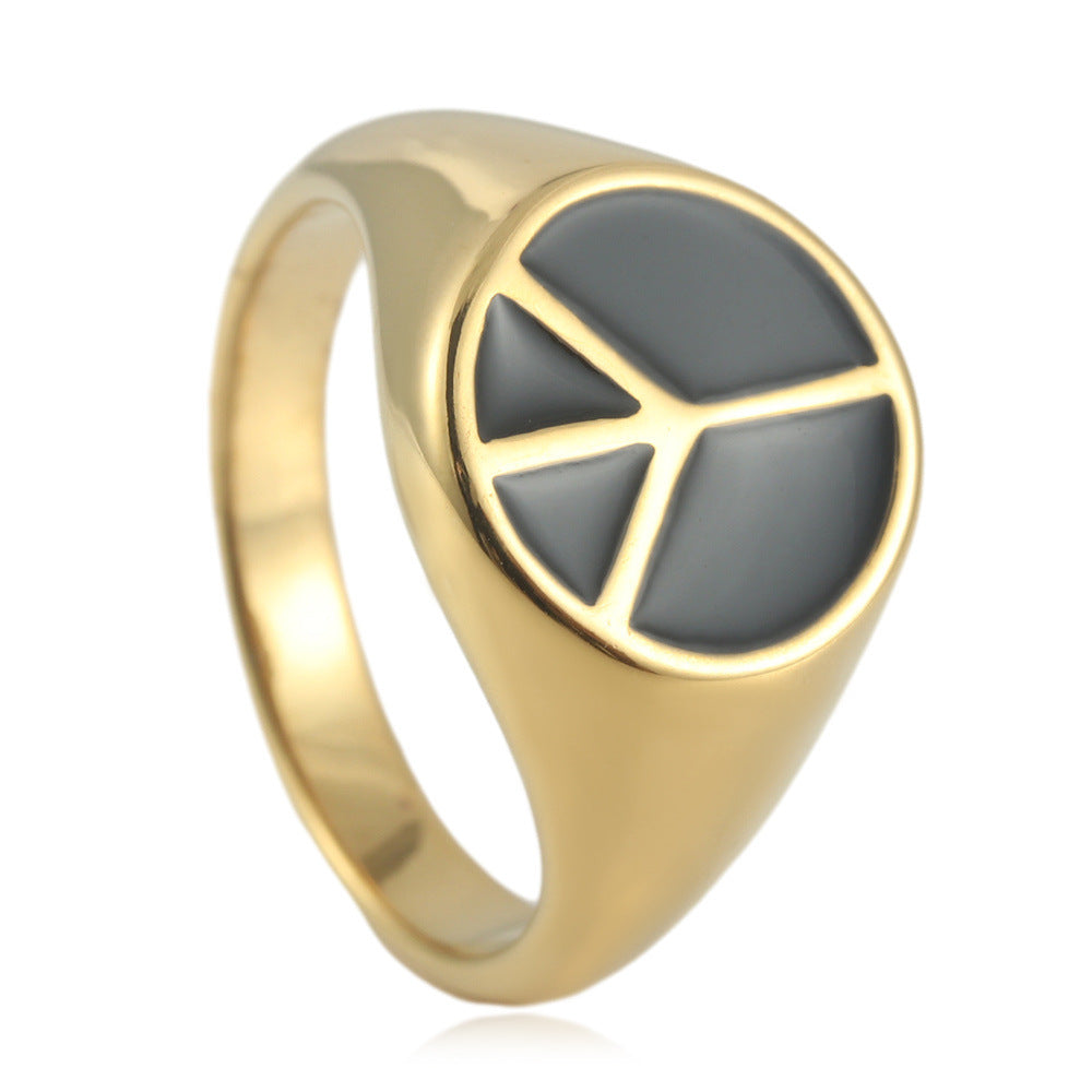 Trendy Multi-Color Titanium Steel Epoxy Ring for Men and Women - Punk Retro Style