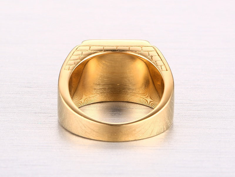 Manufacturer Spot Wholesale Stainless Steel Agate Gold Ring