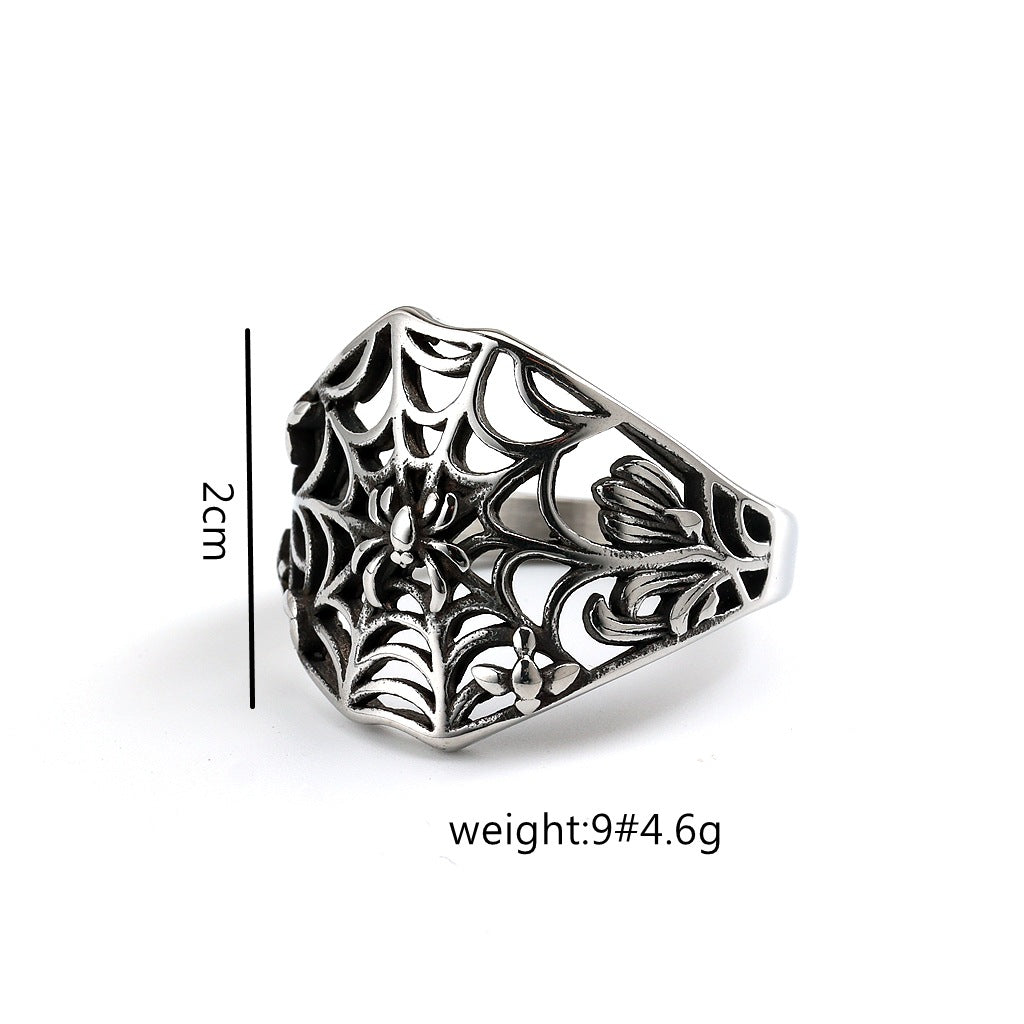 Vintage Spider Stainless Steel Men's Ring