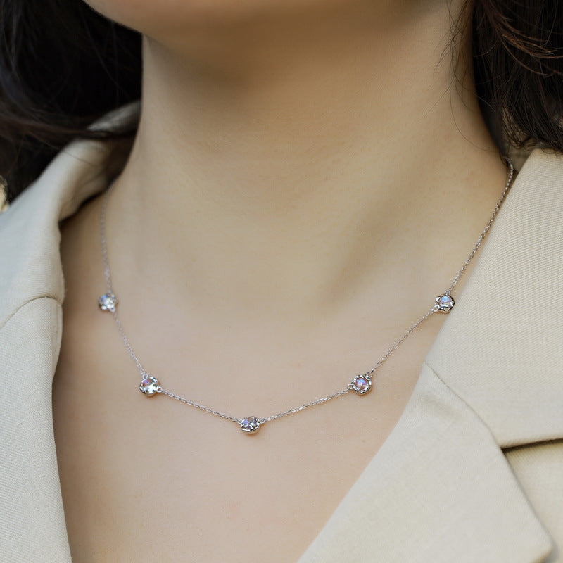 Planderful Blue Moonlight Necklace – Elegant Colorful Sterling Silver Design