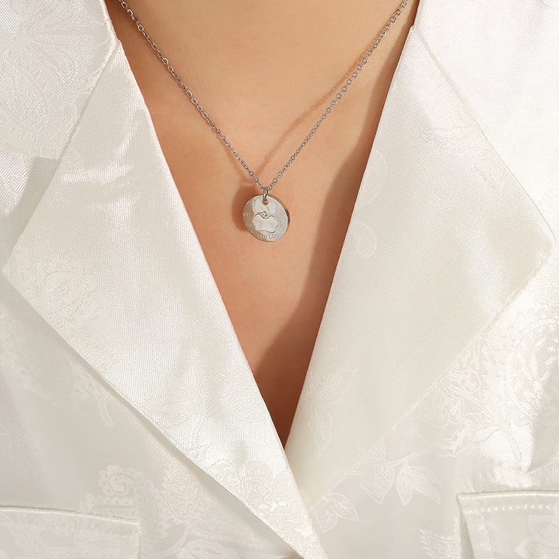 Cute Bear Pendant Necklace with Zircon Inlay and 18K Gold Plating