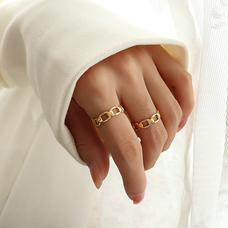 Whimsical French Wind Bone Knot Adjustable Ring