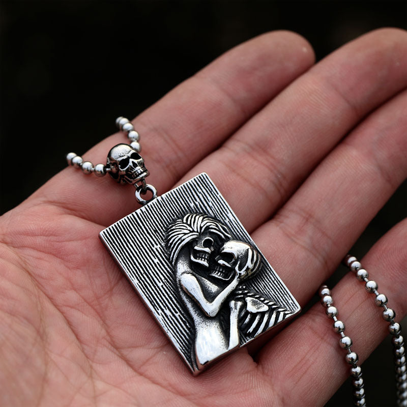 Titanium Steel Skull Pendant for Men - European and American Inspired Design