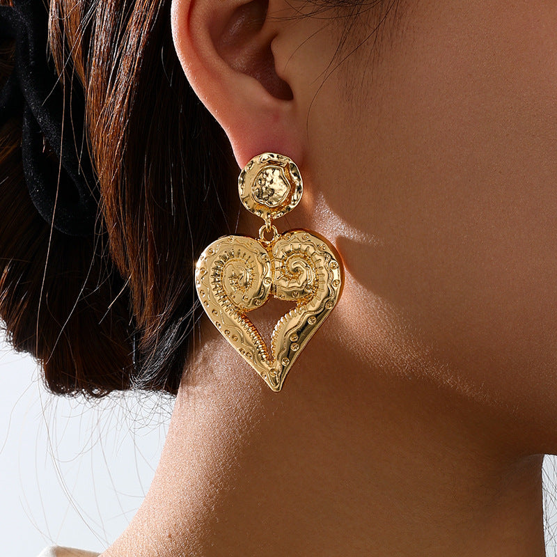 Planderful Vienna Verve Earrings – Retro Heavy Metal Gold Design