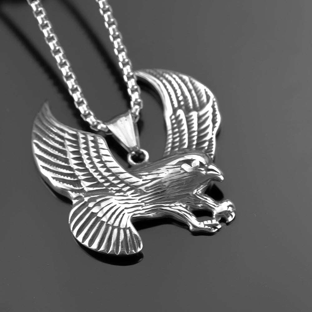 Retro Stainless Steel Men's Pendant Eagle Necklace for Him