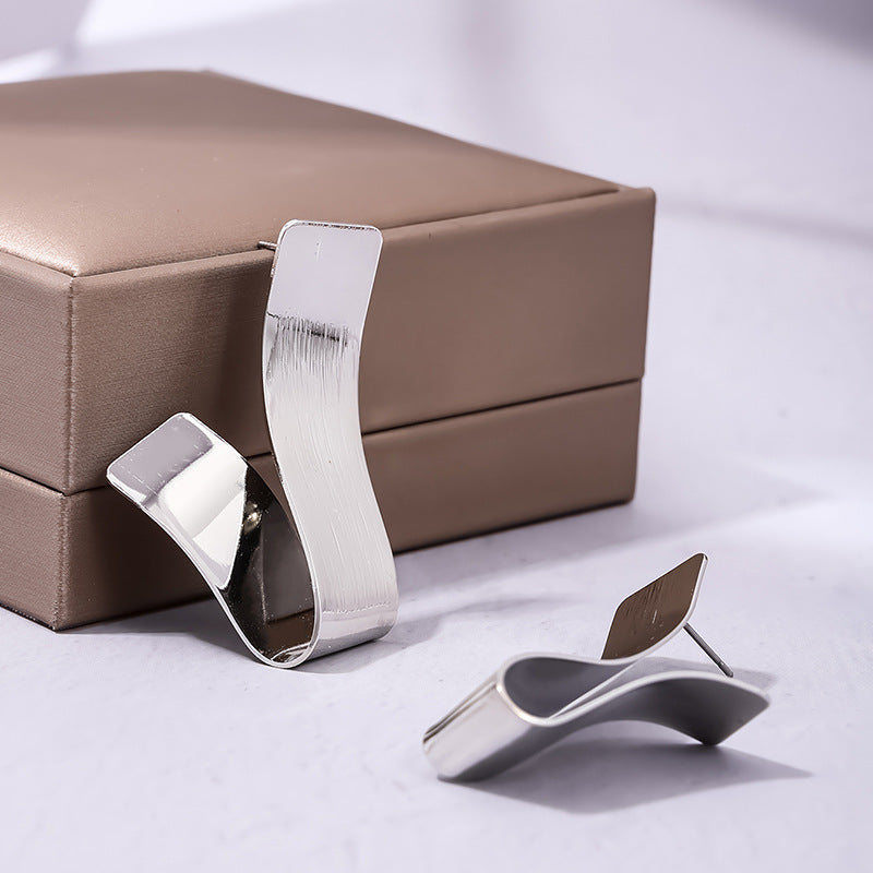 Unique Geometric Metal Earrings With Vienna Verve Collection Influence