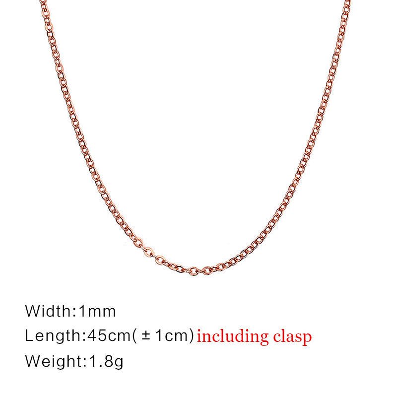 Rose Gold Titanium Steel Electroplated O-Shaped Chain Necklace