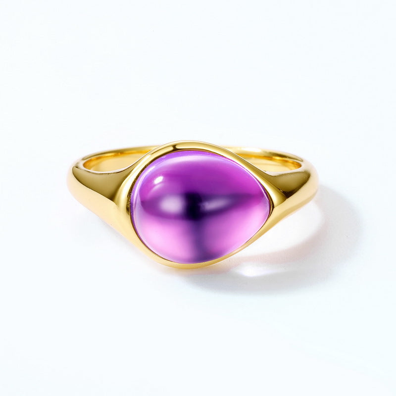S925 Sterling Silver Colored Crystal Signature Ring