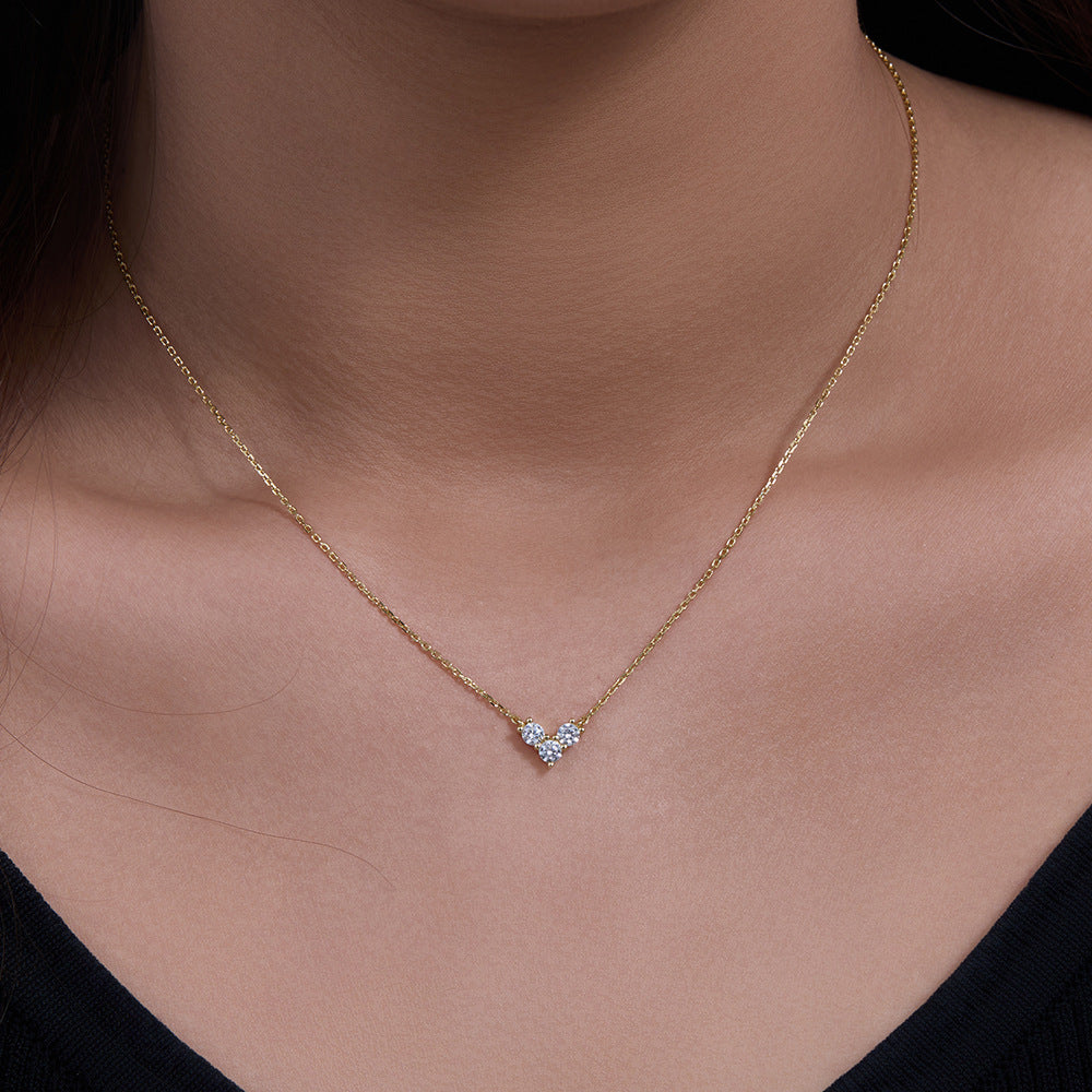 S925 Sterling Silver Mini Zircon Love Necklace for Women