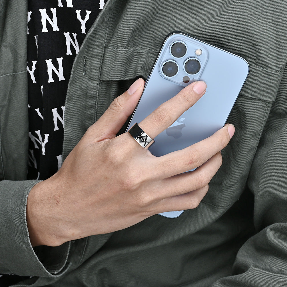 Amazon European and American Style Freemasonry Stainless Steel Ring for Men