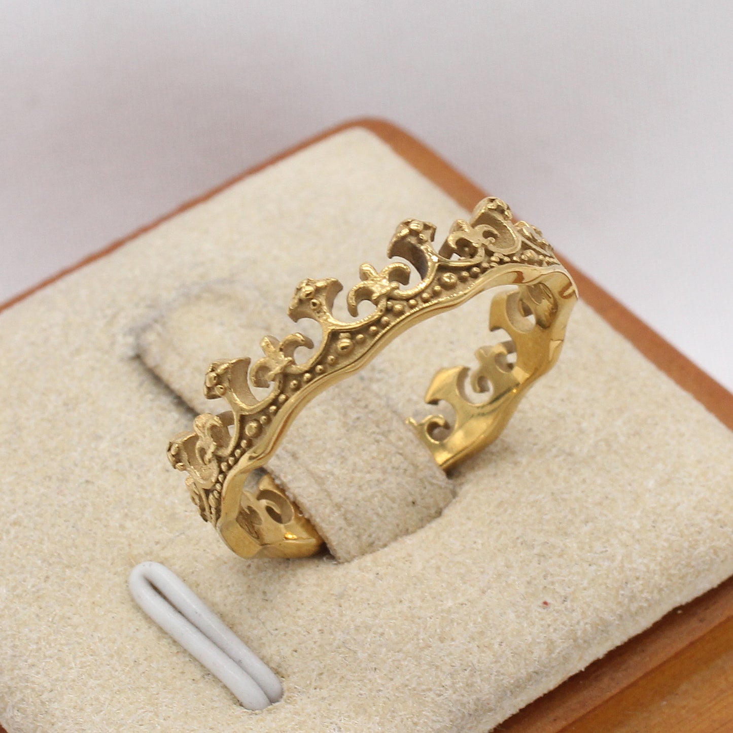 Planderful Jewelry Gothic Crown Ring In Titanium Steel Retro European Style Size 7 To 12