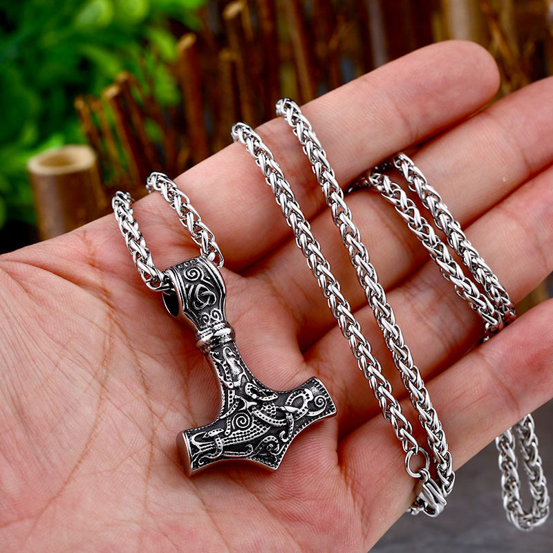 Titanium Steel Viking Celtic Knot Pendant - Retro Anchor Jewelry for Men