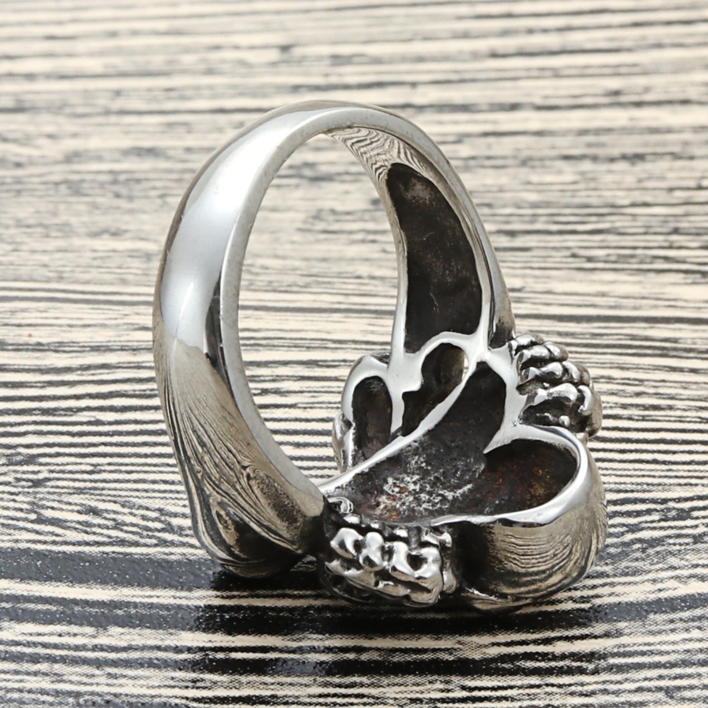 Titanium Steel Skull Ring - Retro Punk Style for Men, Trendy Stainless Steel Design