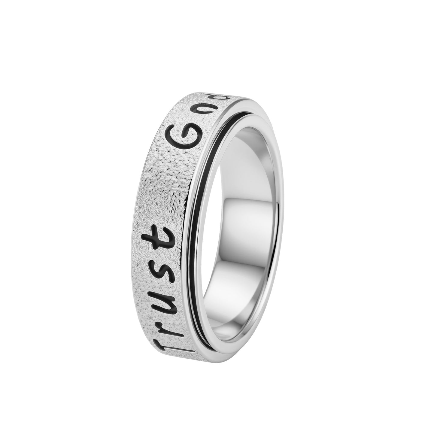 Rotatable Stainless Steel Ring Stress Relief Inspirational Jewelry For Unisex Couples Planderful Collection