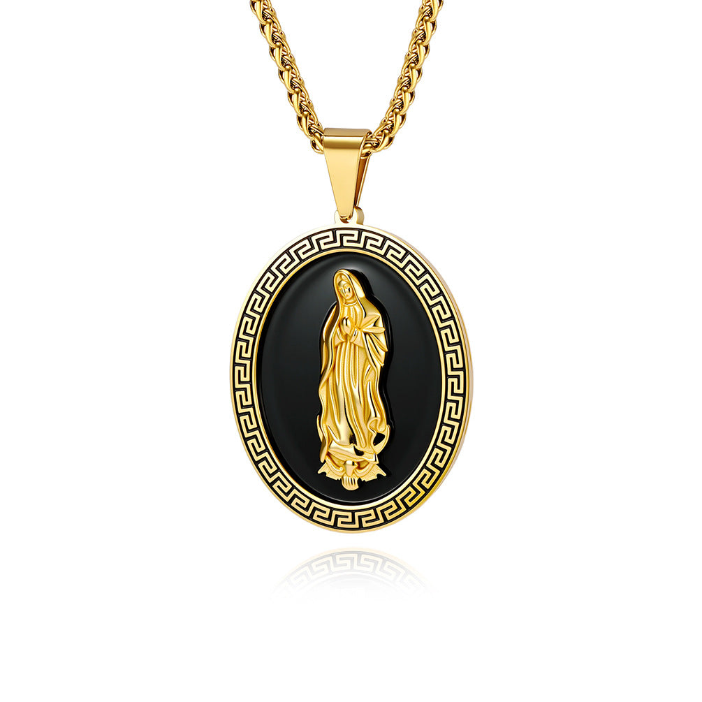 Stainless Steel Vintage Gold-Plated Necklace