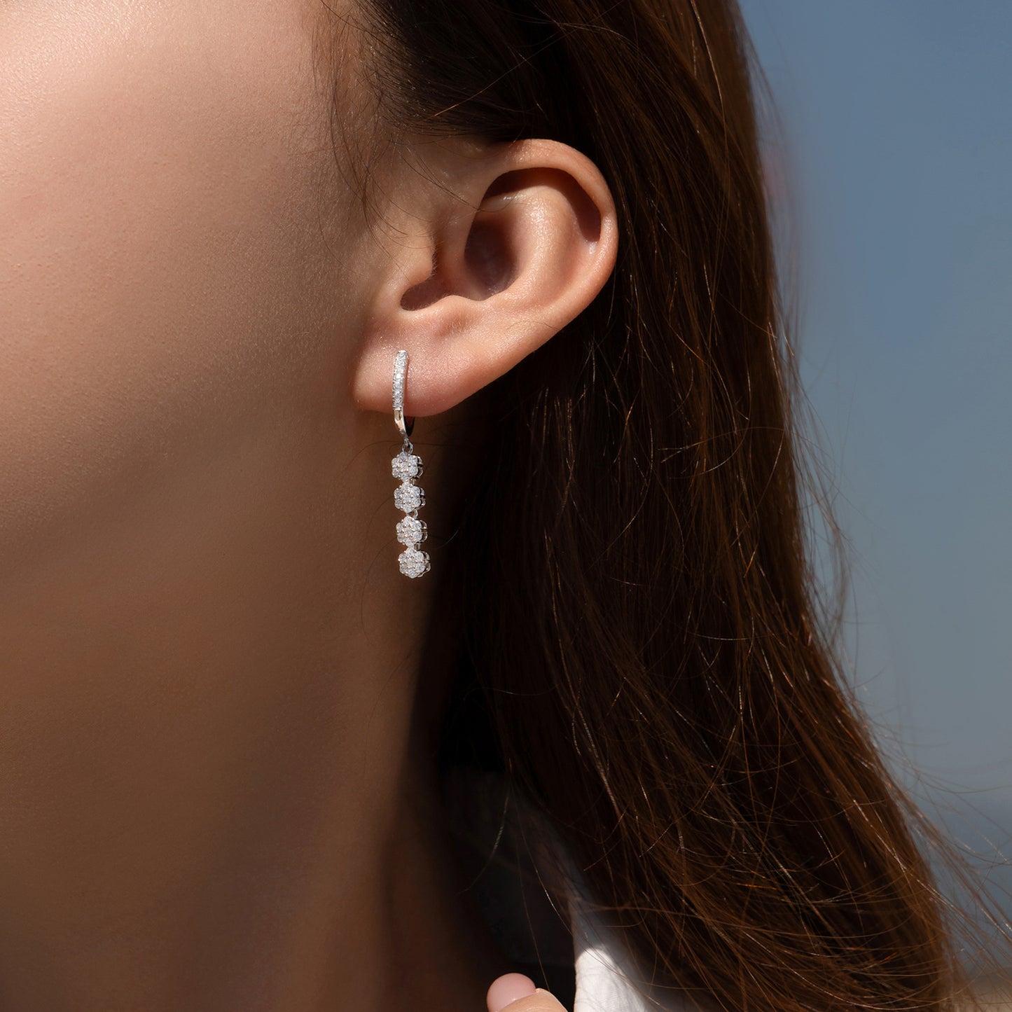 Planderful Everyday Genie Earrings – Sparkling Zircon Flower Design