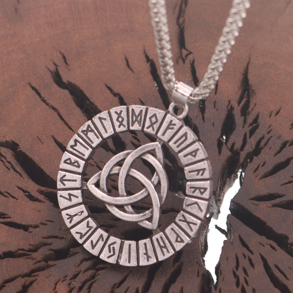 Viking Rune Triangle Knot Pendant Necklace - Norse Legacy Collection