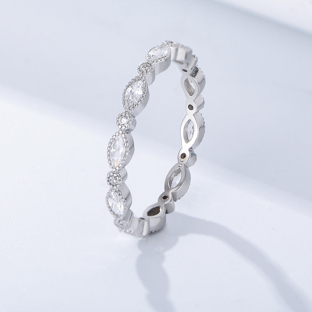 S925 Sterling Silver Zircon Ring, Stacked Ring Jewelry,