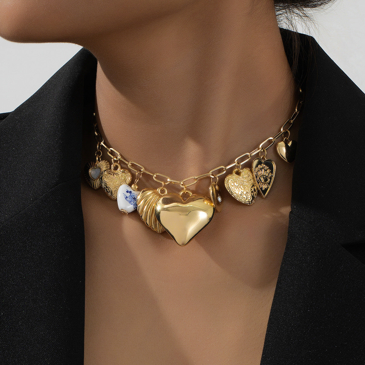 Planderful Vienna Verve Necklace – Exaggerated Multi-Element Metal Tassel Design