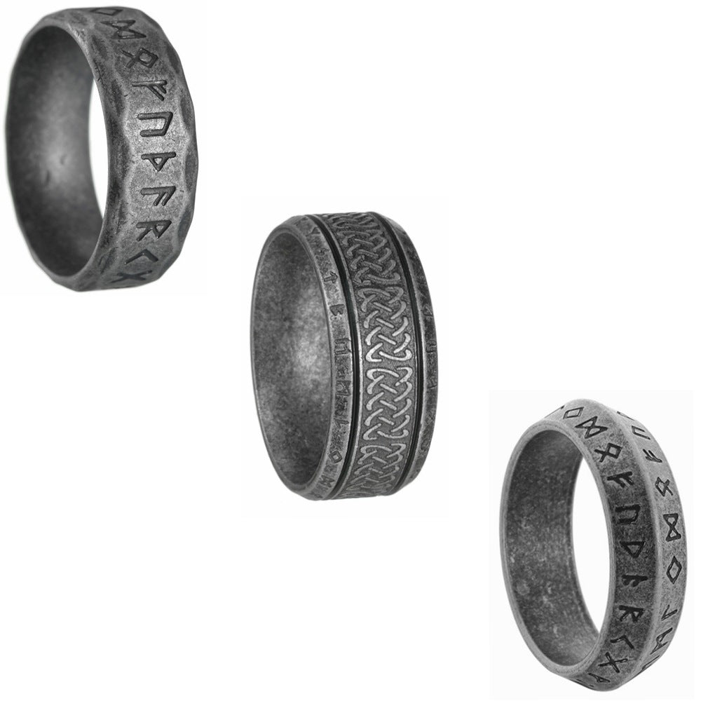 Planderful Viking Luhn Rune Ring Titanium Steel For Men And Unisex Protection Statement Jewelry