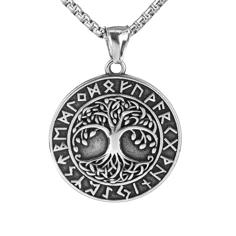 Nordic Stainless Steel Men's Pendant Viking Tree of Life Necklace