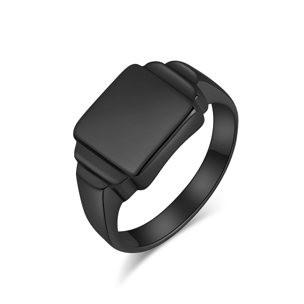 INS Simple Neutral Cold Wind Square Titanium Steel Ring
