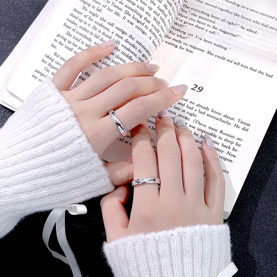 Planderful Jewelry Sterling Silver Couple Ring Magnetic Closure Adjustable Comfort Fit